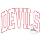 DEVILS Arched Applique Embroidery Design Machine Embroidery Five Sizes Zigzag Stitch 5x7, 8x8, 6x10, 7x12, 8x12 Hoop