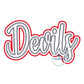 DEVILS Two Layer Script Applique Embroidery Design Machine Embroidery Satin Edge Three Sizes Satin Stitch 9x9, 6x10, and 7x12 Hoop