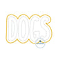 DOGS Two Layer Applique Embroidery Design Machine Embroidery Two Color ZigZag Edge 8x12 Hoop