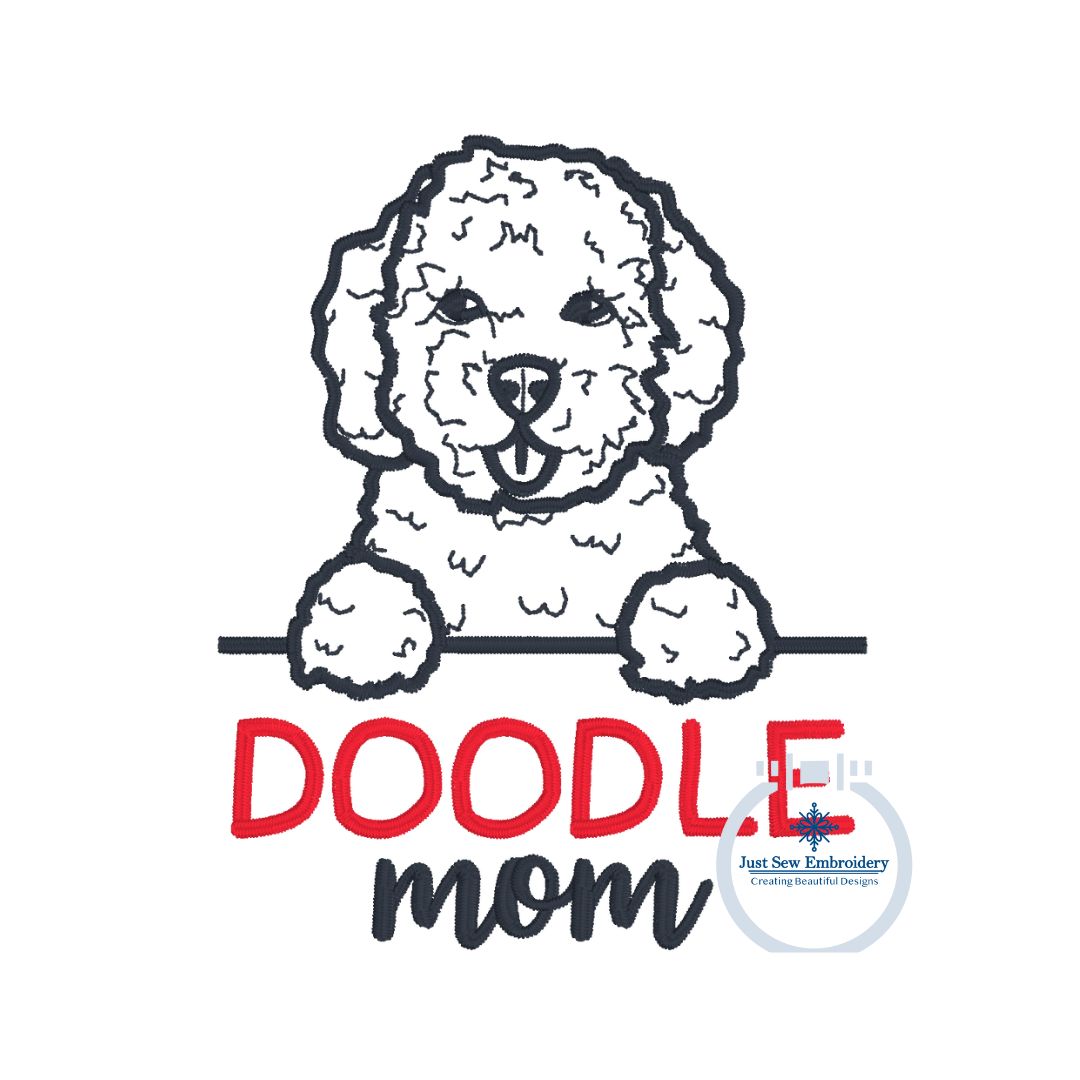 Doodle Mom Peeker Embroidery Golden Doodle Embroidery Design One Size 4x4 Hoop