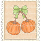 Cute Double Pumpkin Stamp Print PNG Hand Drawn Digital File