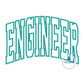 Engineer Arched Satin Applique Embroidery Design Satin Stitch Four Sizes 8x8, 6x10, 7x12, and 8x12 Hoop