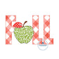 Fall Apple Raggy Applique Machine Embroidery Design 8x12 Hoop