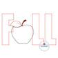 Fall Apple Raggy Applique Machine Embroidery Design 8x12 Hoop