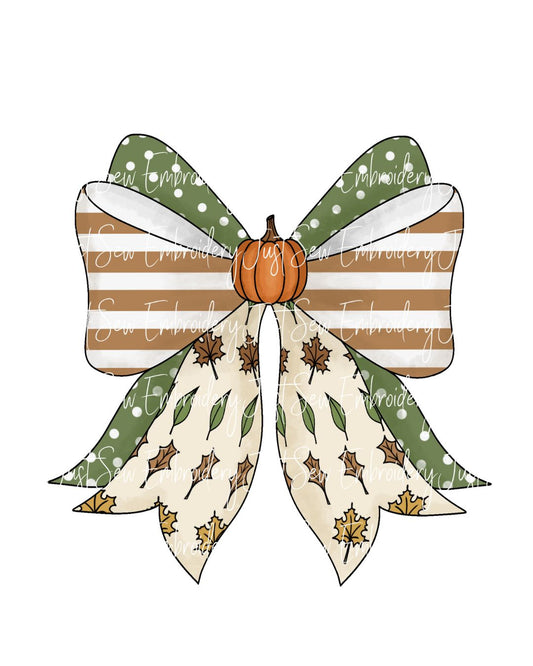 Fall Bow Print PNG Hand Drawn Digital File