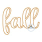 FALL Script Zigzag Applique Machine Embroidery Design Five Sizes 5x7, 6x10, 8x8, 7x12, and 8x12 Hoop Autumn