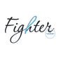 Fighter Cancer Ribbon Satin Stitch Script Embroidery Design Seven Sizes 6, 7, 8, 9, 10, 11, and 12 inches