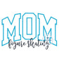 MOM Arched Figure Skating Script Satin Applique Embroidery Design Machine Embroidery Five Sizes 5x7, 8x8, 6x10, 7x12, and 8x12 Hoop