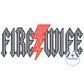 Fire Wife Lightning Bolt Applique Embroidery Zigzag Stitch 8x12 Hoop