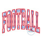 Football Arched Applique Embroidery Design Satin Stitch Five Sizes 8x8, 6x10, 7x12, and 8x12