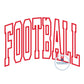 Football Arched Applique Embroidery Design Satin Stitch Five Sizes 8x8, 6x10, 7x12, and 8x12