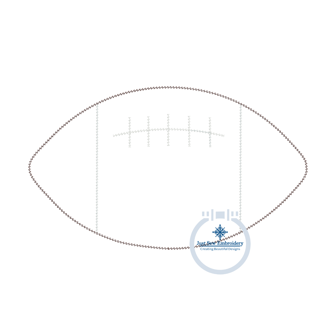 Football Chenille Yarn Applique Embroidery Design Four Sizes 5x7, 8x8, 6x10, and 8x12