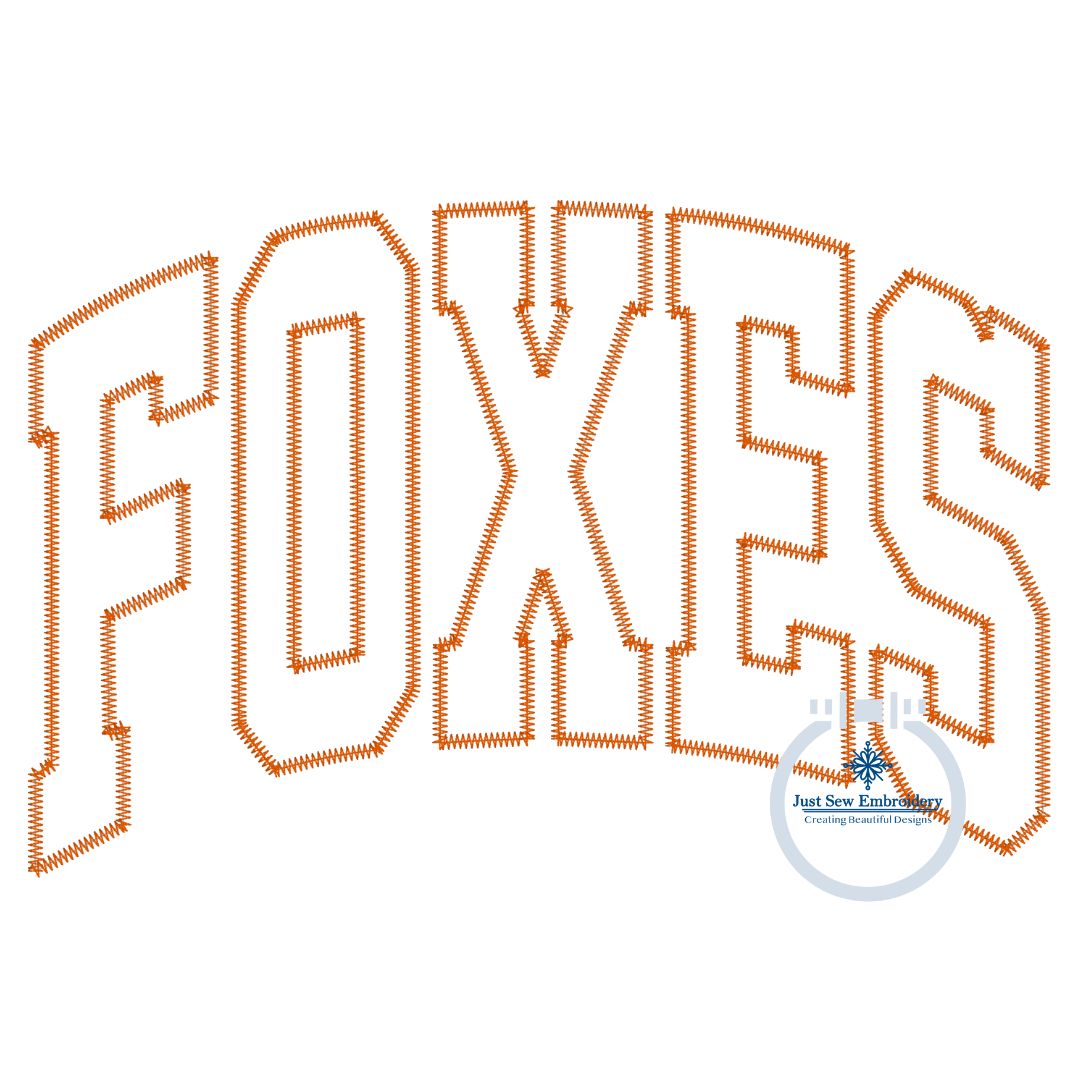 FOXES Arched Applique Embroidery Design Machine Embroidery Five Sizes Zigzag Stitch 5x7, 8x8, 6x10, 7x12, 8x12 Hoop