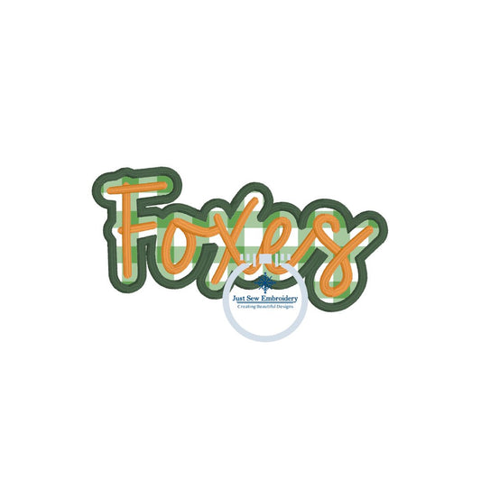 Foxes Hat Patch Embroidery Script Design in One Size (Copy)