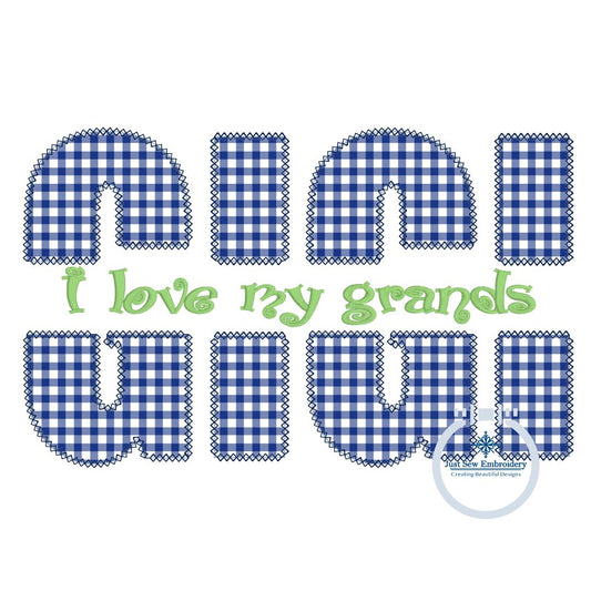 GIGI Split Applique Embroidery Design Diamond Stitch Mother's Day Five Sizes 5x7, 8x8, 6x10, 7x12, and 8x12 Hoop