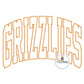 GRIZZLIES Arched Zigzag Applique Embroidery Machine Design Five Sizes 5x7, 8x8, 6x10, 7x12, and 8x12 Hoop