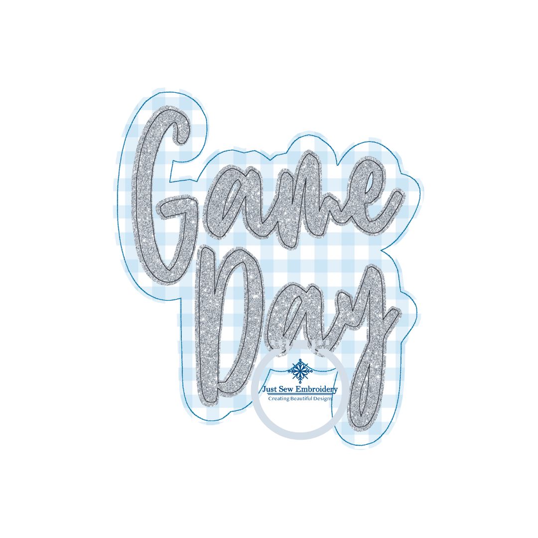 Game Day Applique Embroidery Double Raggy Stacked Design Two Color Bean Stitch Edge Eight Sizes 3, 4, 5, 6, 7, 8, 9, and 10 inches