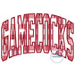 GAMECOCKS Arched Satin Applique Embroidery Design Machine Embroidery Three Sizes 6x10, 7x12 and 8x12 Hoop