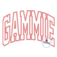 Gammie Arched Satin Applique Embroidery Design Four Sizes 5x7, 8x8, 6x10, 8x12 Hoop