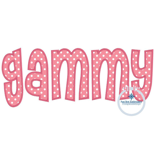 Gammy Applique Embroidery Design Satin Stitch Grandma Mother's Day Gift 8x12 Hoop