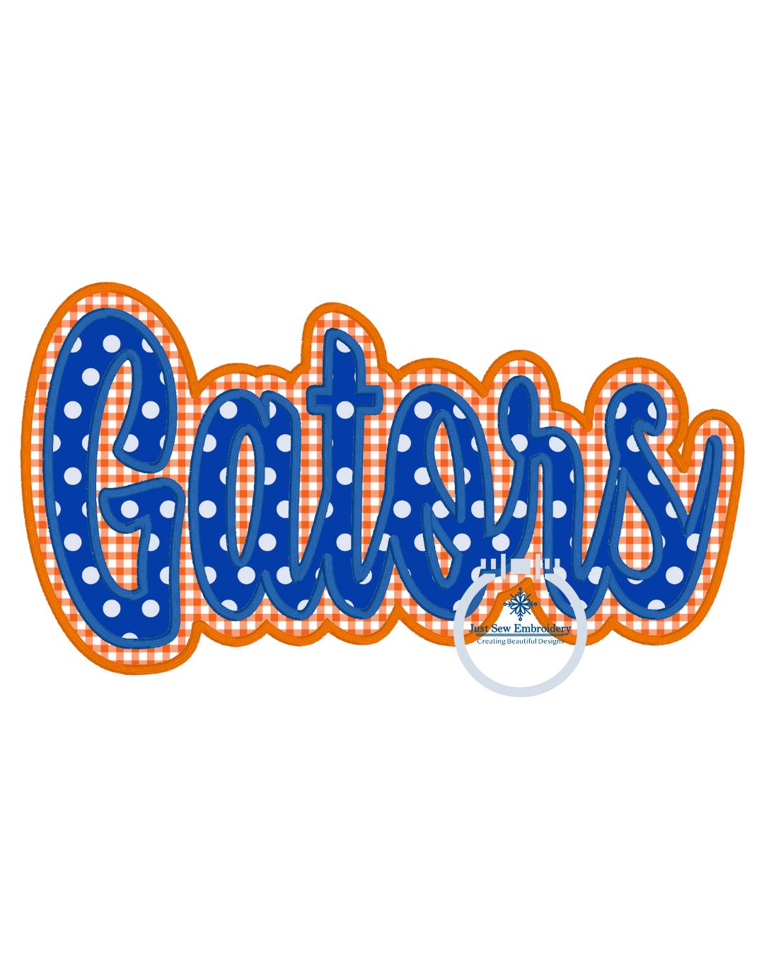 GATORS Applique Embroidery Script Double Layer Satin Edge Five Sizes ...