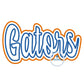 GATORS Applique Embroidery Script Double LayerSatin Edge Five Sizes 5x7, 8x8, 9x9, 6x10, 7x12 Hoop
