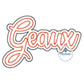 Geaux Double Zigzag Applique Script Machine Embroidery Design Five Sizes 5x7, 8x8, 6x10, 7x12, and 8x12 Hoop