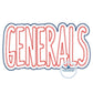 Generals Double Layer Applique Embroidery Design Zigzag Edge Three Sizes 8x8, 6x10, and 7x12 Hoop