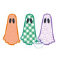 Ghost Trio Applique Embroidery Design Satin Stitch Filled Eyes Halloween Five Sizes 5x7, 8x8, 9x9, 6x10, and 7x12 Hoops