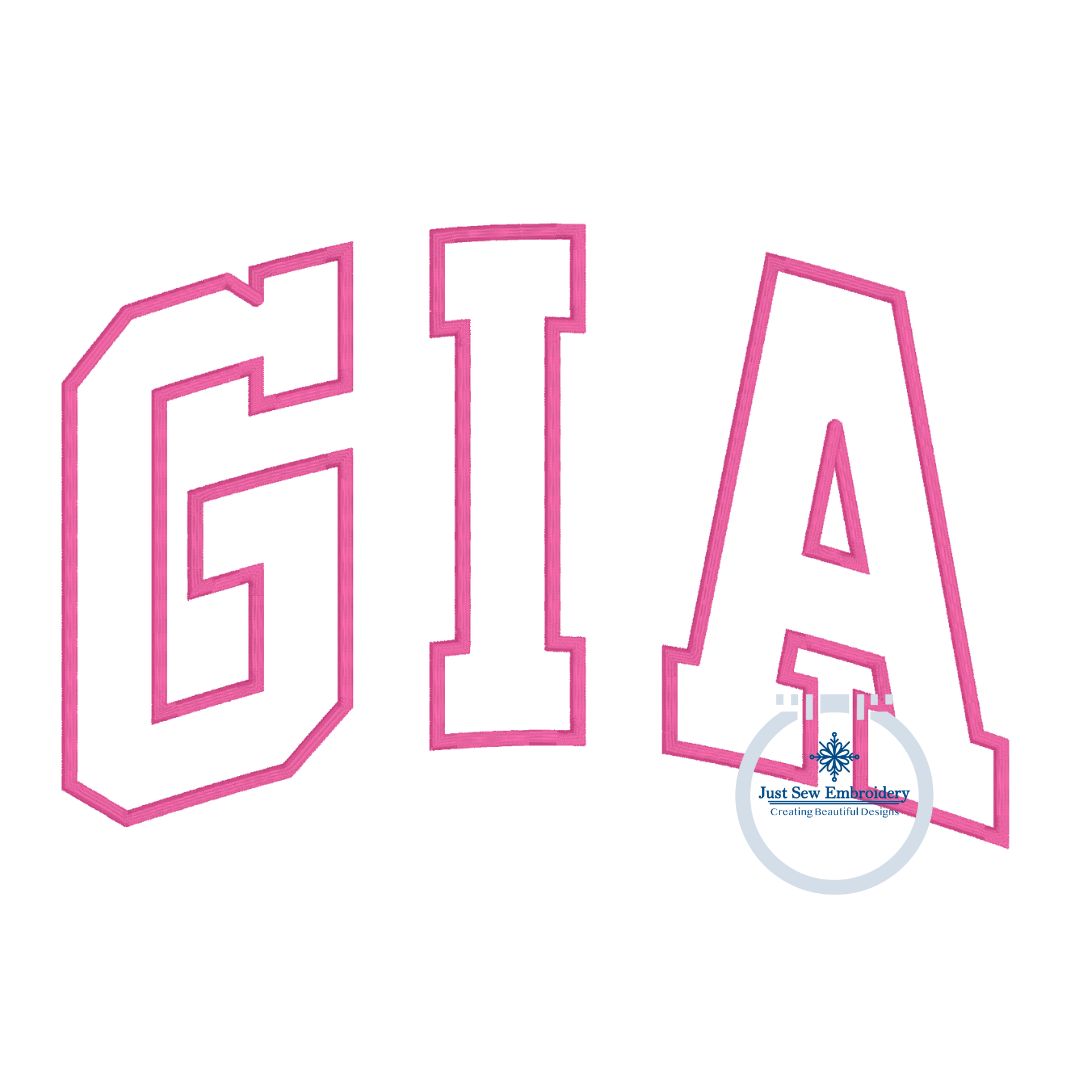 GIA Arched Applique Embroidery Design Satin Stitch Grandma Grandmother Mother's Day Seven Sizes 4x4, 6x6, 5x7, 8x8, 6x10, 7x12, & 8x12 Hoop