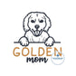 Golden Mom Peeker Embroidery Golden Retriever Embroidery Design One Size 4x4 Hoop
