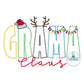 GRAMA Claus Christmas Applique Embroidery Machine Design Zigzag Edge Stitch Five Sizes 5x7, 8x8, 6x10, 7x12m and 8x12 Hoop