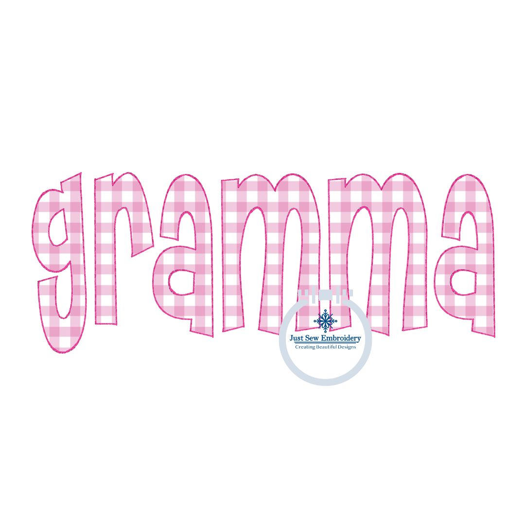 Gramma Applique Embroidery Design Raggy Bean Stitch Grandma Grandmother Mother's Day Gift 8x12 Hoop