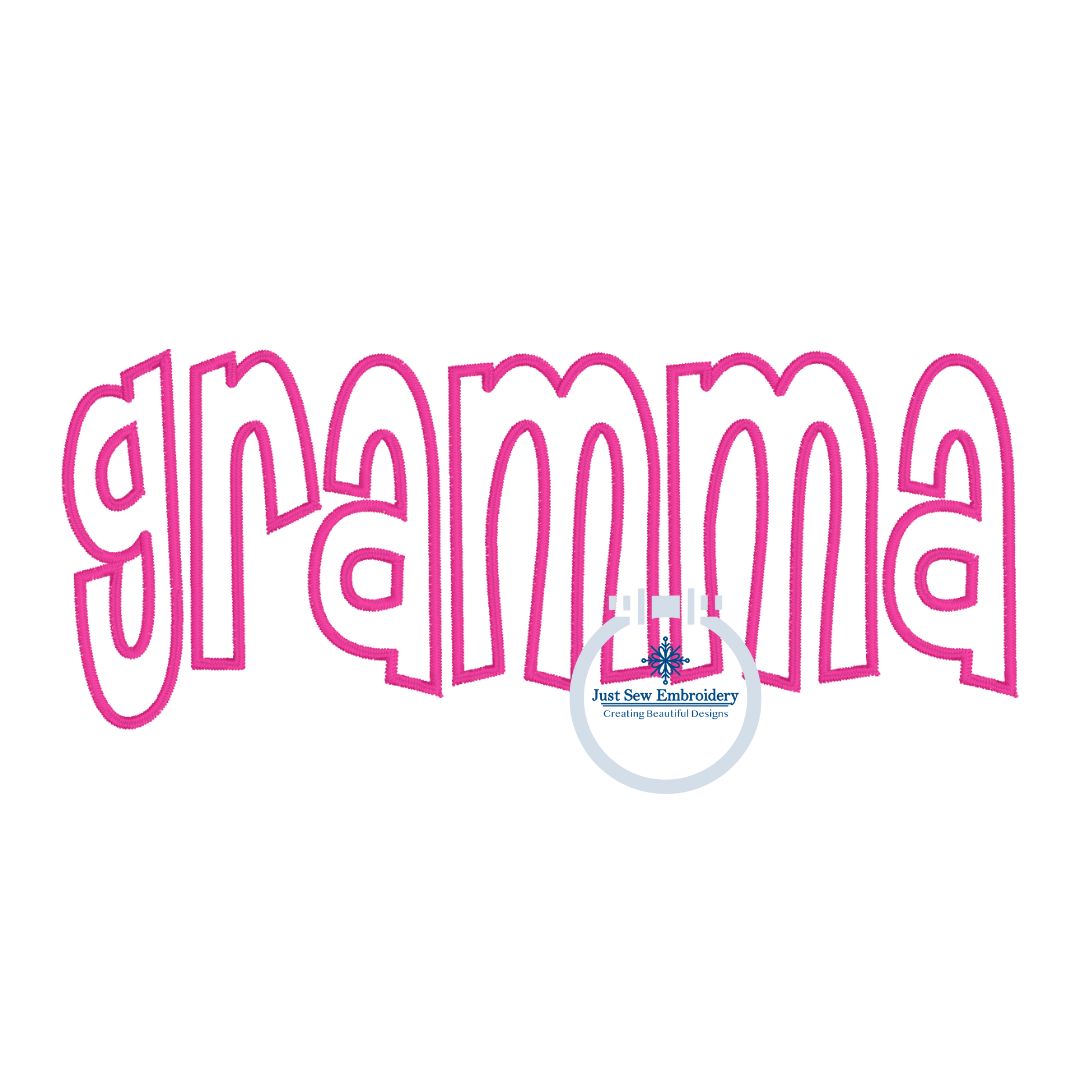 Gramma Applique Embroidery Design Satin Stitch Grandma Grandmother Mother's Day Gift 8x12 Hoop