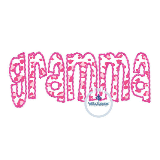 Gramma Applique Embroidery Design ZigZag Stitch Grandma Grandmother Mother's Day Gift 8x12 Hoop