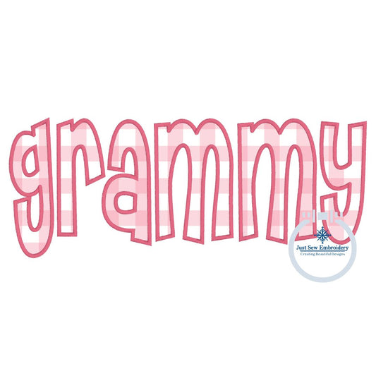 Grammy Applique Embroidery Design Satin Stitch Edge Grandma Mother's Day Gift Two Sizes 5x7 and 8x12 Hoop