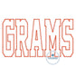 GRAMS Academic ZigZag Applique Embroidery Design Five Sizes 5x7, 8x8, 9x9, 6x10, and 7x12 Hoop