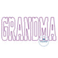 Grandma Academic Font Applique Embroidery Design Diamond Edge Stitch Mother's Day Gift Six Sizes 7, 8, 9, 10, 11, 12 inch