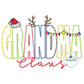 GRANDMA Claus Christmas Applique Embroidery Machine Design Zigzag Edge Stitch Five Sizes 5x7, 8x8, 6x10, 7x12m and 8x12 Hoop