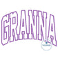 Granna Arched Satin Applique Embroidery Design Four Sizes 8x8, 6x10, 7x12, 8x12 Hoop