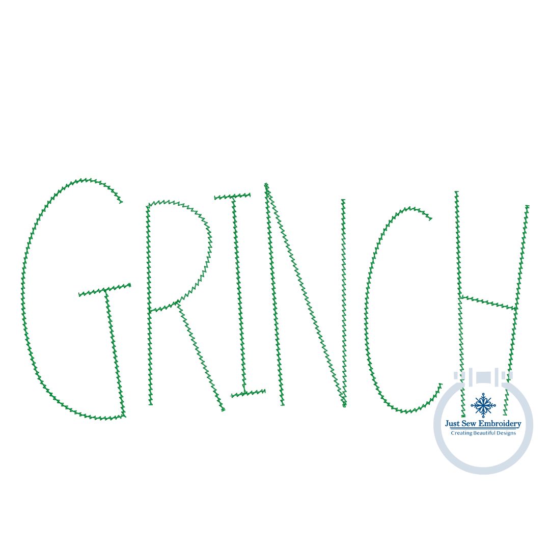 Grinch Chenille Yarn Applique Machine Embroidery Design Two Sizes 6x10 & 7x12 Hoop