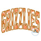 GRIZZLIES Arched Satin Applique Embroidery Machine Design Four Sizes 8x8, 6x10, 7x12, and 8x12 Hoop