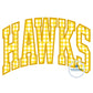 HAWKS Arched Satin Applique Embroidery Design Satin Stitch Edge Five Sizes 5x7, 8x8, 6x10, 7x12, and 8x12 Hoop