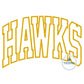 HAWKS Arched Satin Applique Embroidery Design Satin Stitch Edge Five Sizes 5x7, 8x8, 6x10, 7x12, and 8x12 Hoop