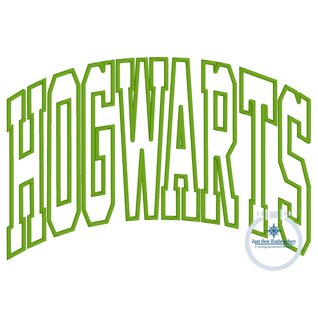 Hogwarts Arched Applique Embroidery Design Machine Embroidery Satin Stitch Two Sizes 7x12, 8x12 Hoop