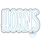 HORNS Two Layer Applique Embroidery Design Machine Embroidery Two Color ZigZag Edge Six Sizes 5x7, 8x8, 9x9, 6x10, 7x12, and 8x12 Hoop