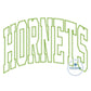 HORNETS Arched Zigzag Applique Outline Embroidery Design Five Sizes 5x7, 8x8, 6x10, 7x12, and 8x12 Hoop