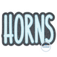 HORNS Two Layer Applique Embroidery Design Machine Embroidery Two Color ZigZag Edge Six Sizes 5x7, 8x8, 9x9, 6x10, 7x12, and 8x12 Hoop