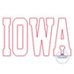 Iowa Varsity Applique Embroidery Diamond Stitch Four Sizes 5x7, 8x8, 6x10, 8x12 hoop IA