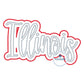 Illinois Double Layer Script Applique Embroidery Satin Stitch Three Sizes 9x9, 6x10, and 7x12 Hoop